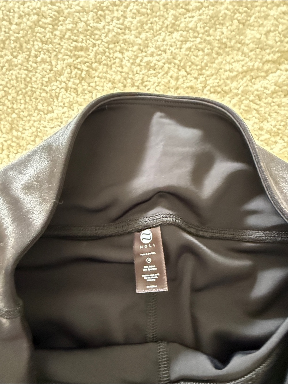 Black Shiny High-Rise Leggings - Unbranded - Picture 3 of 4